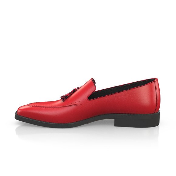 Bashwood Handmade Red Leather Loafers For Men main image 8